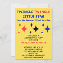 Twinkle Twinkle Little Star Gender Reveal Invite