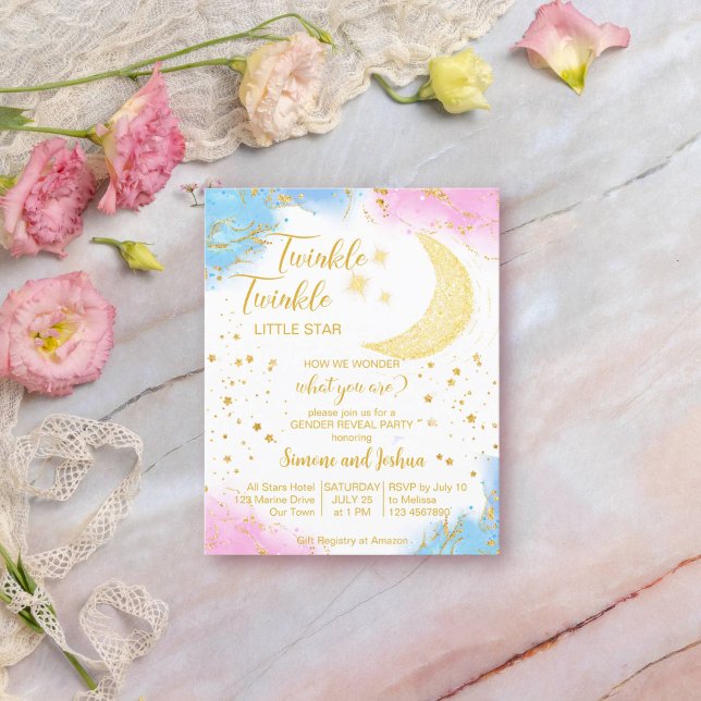 Twinkle twinkle little star gender reveal invite (Creator Uploaded)