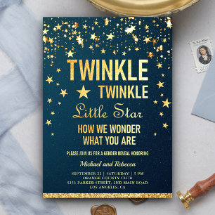 Twinkle Twinkle Little Star Gender Reveal Party Invitation