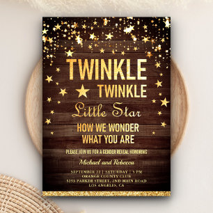 Twinkle Twinkle Little Star Gender Reveal Party Invitation
