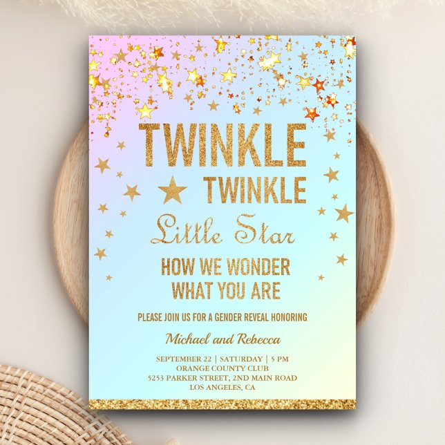 Twinkle Twinkle Little Star Gender Reveal Party Invitation (Creator Uploaded)