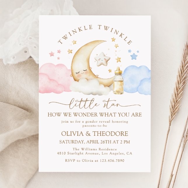 Twinkle Twinkle Little Star Gender Reveal Party Invitation (Creator Uploaded)