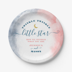 Twinkle Twinkle Little Star Gender Reveal Plates