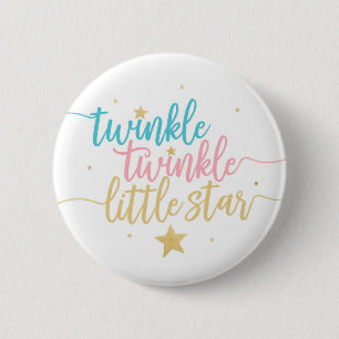 Twinkle Twinkle Little Star Gender Reveal Shower 6 Cm Round Badge