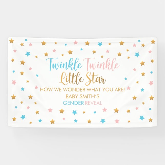 Twinkle Twinkle Little Star Gender Reveal sig bann Banner (Horizontal)