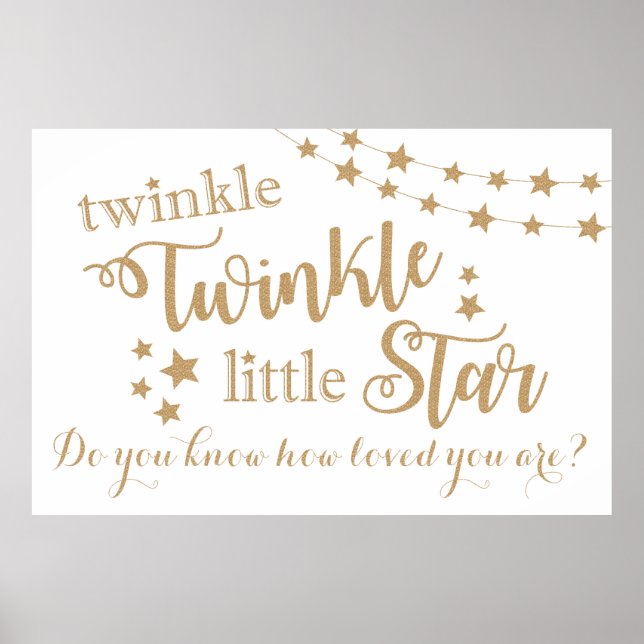 Twinkle Twinkle Little Star Gold Backdrop Poster (Front)