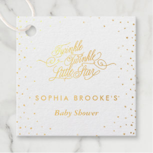 Twinkle Twinkle Little Star Gold Foil Favour Tags