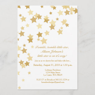 Twinkle Twinkle Little Star Gold Invitation