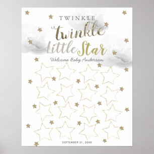 Twinkle Twinkle Little Star Grey Guest Book Sign