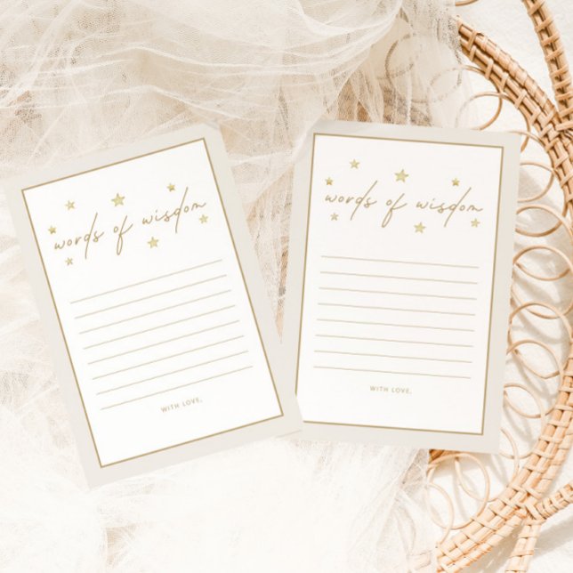 Twinkle Twinkle Little Star Ivory Baby Shower Advice Card (Creator Uploaded)