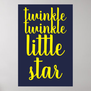 twinkle twinkle little star kids nursery poster