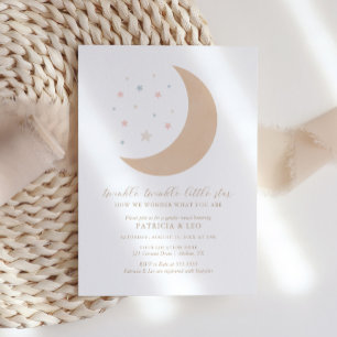 Twinkle Twinkle Little Star Moon Gender Reveal Invitation