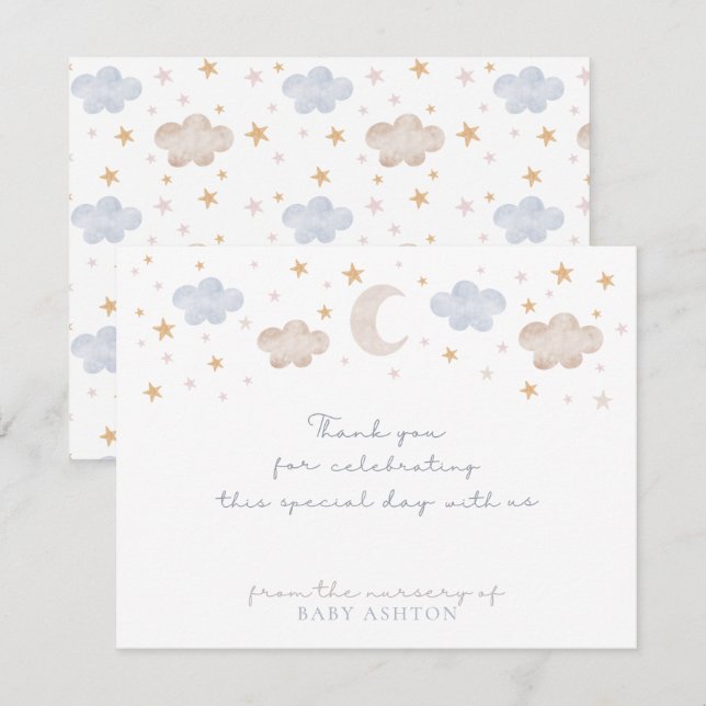 Twinkle Twinkle Little Star Nursery thank you card (Front/Back)