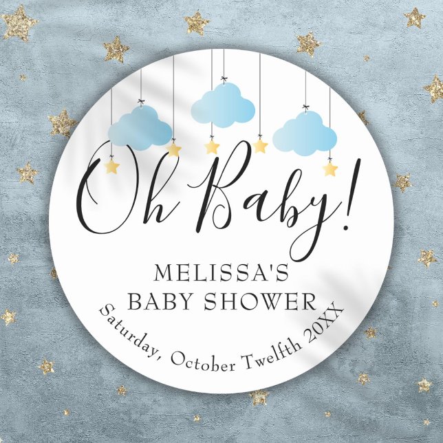 Twinkle Twinkle Little Star Oh Baby Baby Shower Classic Round Sticker (Twinkle twinkle little star Oh Baby baby shower Classic Round Sticker)