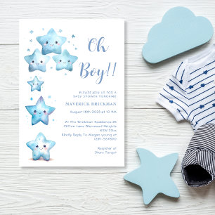 Twinkle twinkle Little star oh Boy Baby Shower Invitation