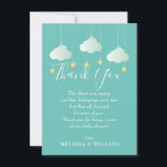 Twinkle Twinkle Little Star Poem Thank You Card<br><div class="desc">Twinkle twinkle little star thank you card,  featuring white script thank you,  poem and your names,  with cute mint green clouds and golden stars on strings. A perfect way to say thank you! Designed by Thisisnotme©</div>