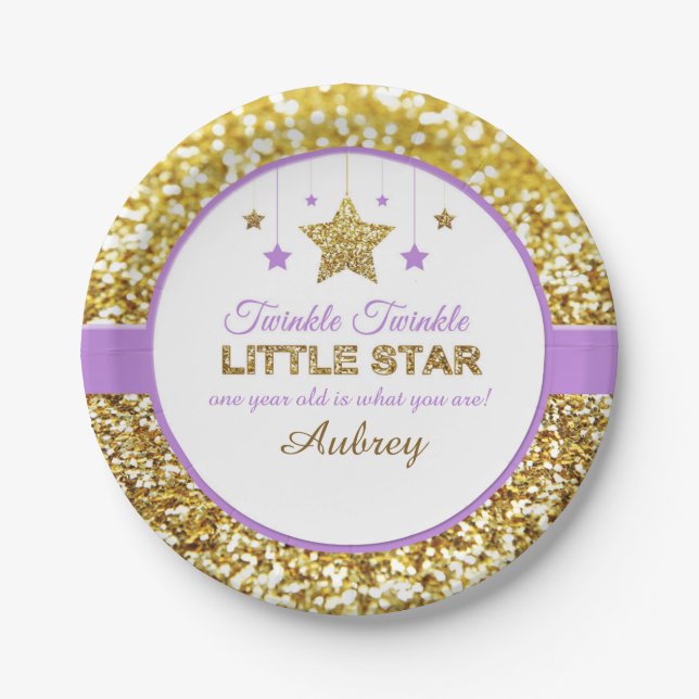 Twinkle twinkle little star purple plates (Front)