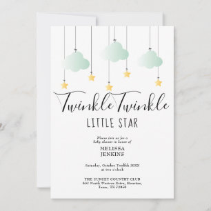 Twinkle Twinkle Little Star QR Code Baby Shower Invitation