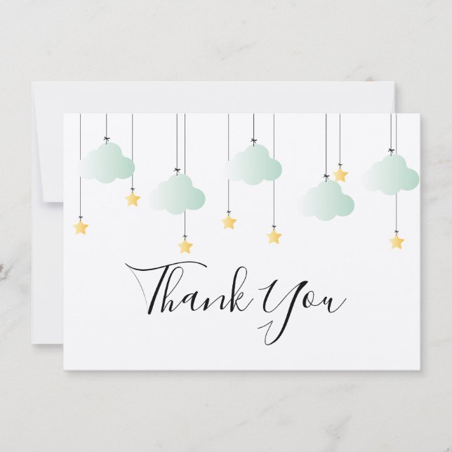 Twinkle Twinkle Little Star Rustic Boho Thank You Card (Front)
