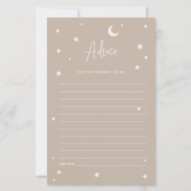 Twinkle Twinkle Little Star Shower Advice Card (Front)