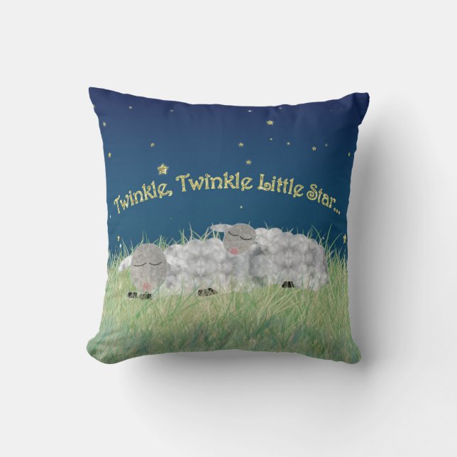 Twinkle Twinkle Little Star Sleeping Sheep Cushion (Front)