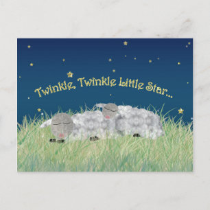 Twinkle Twinkle Little Star Sleeping Sheep Postcard