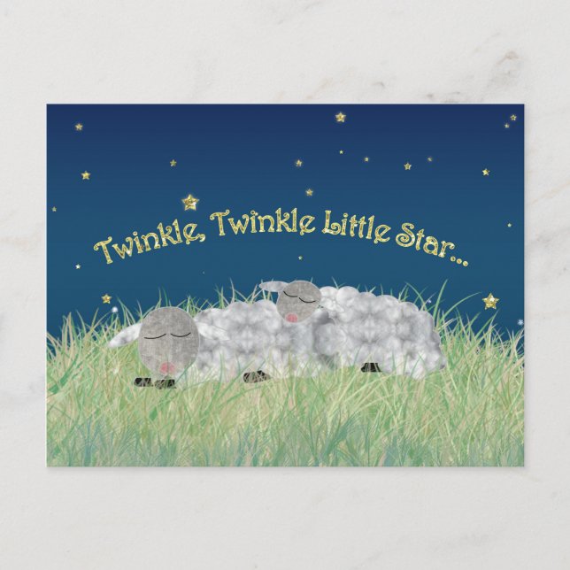 Twinkle Twinkle Little Star Sleeping Sheep Postcard (Front)