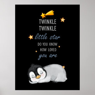 Twinkle, Twinkle Little Star Super Cute Penguin Poster