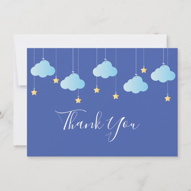 Twinkle Twinkle Little Star Thank You Blue Card (Front)
