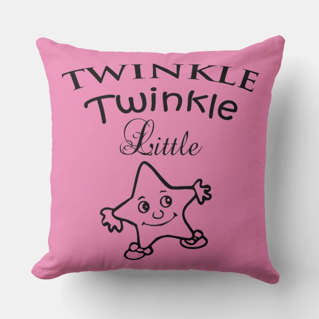 Twinkle Twinkle Little Star Throw Pillow, Nursery Cushion (Front)