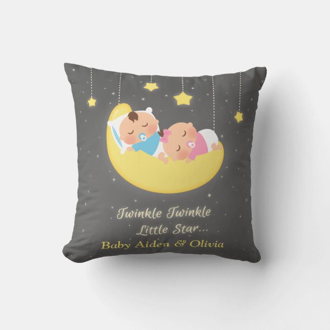 Twinkle Twinkle Little Star Twins Room Decor Cushion (Front)