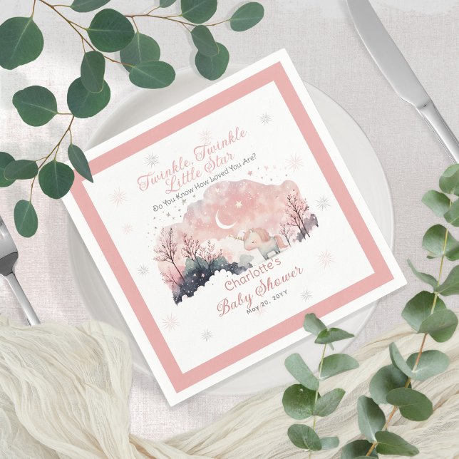 Twinkle Twinkle Little Star Unicorn Baby Shower Napkin (Creator Uploaded)