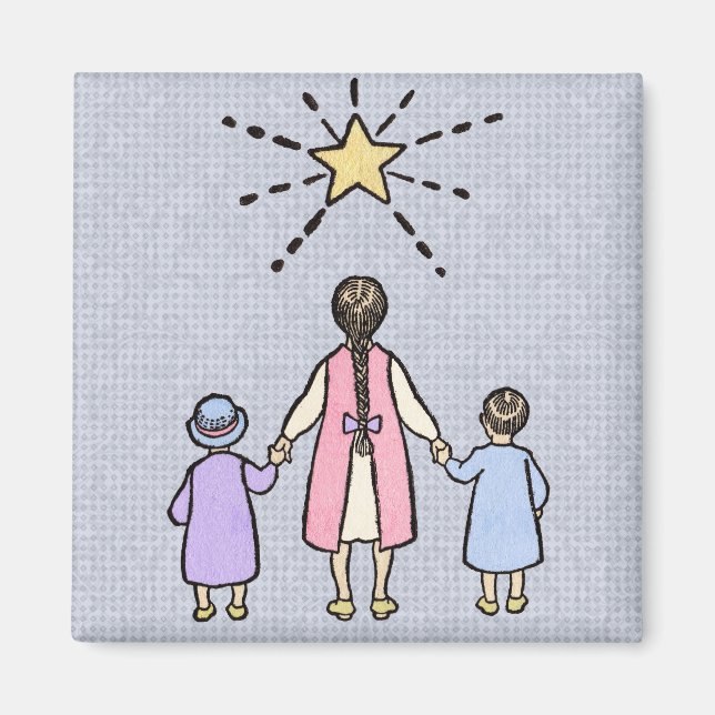 Twinkle Twinkle Little Star Vintage Nursery Rhyme Magnet (Front)