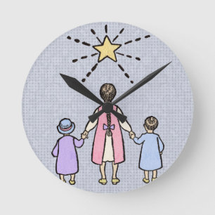 Twinkle Twinkle Little Star Vintage Nursery Rhyme Round Clock