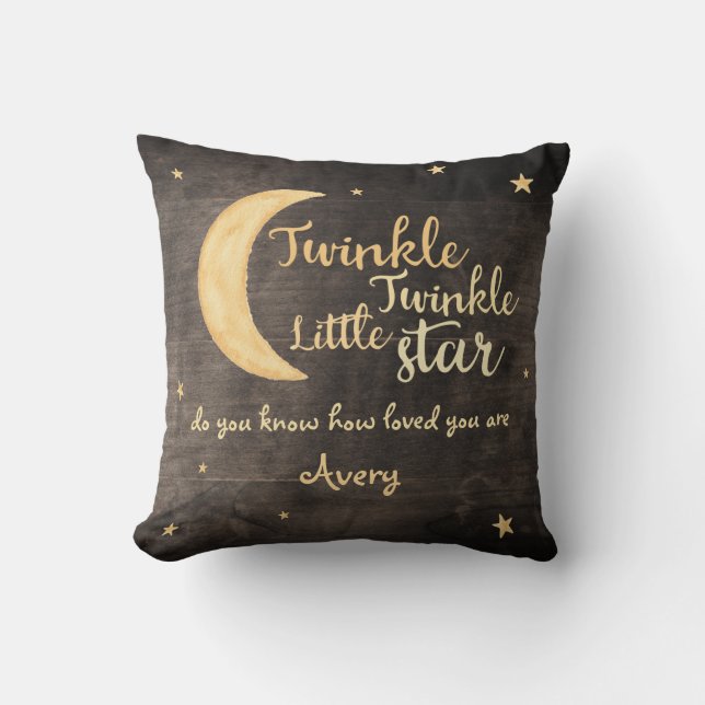 Twinkle Twinkle little star watercolor custom Cushion (Front)
