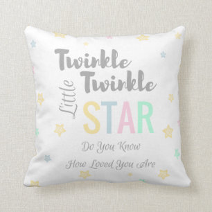 Twinkle Twinkle Little Star - White Pink Blue Cushion