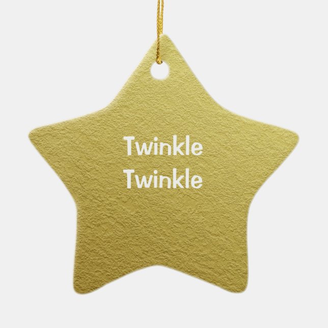 Twinkle Twinkle Little Star with Name Ceramic Ornament (Front)