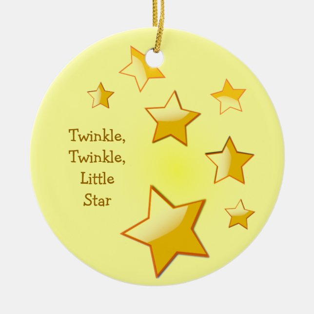 Twinkle, Twinkle, Little Star Yellow Ornament (Front)