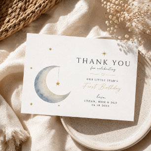 Twinkle Twinkle Little Star's First Birthday Thank You Card