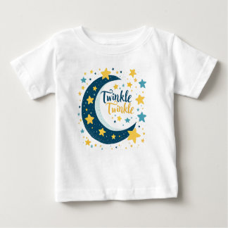 "Twinkle Twinkle" Moon and Stars Baby T-shirt