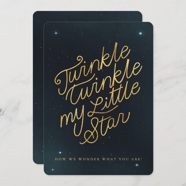 Twinkle twinkle my little star invitation (Front/Back)