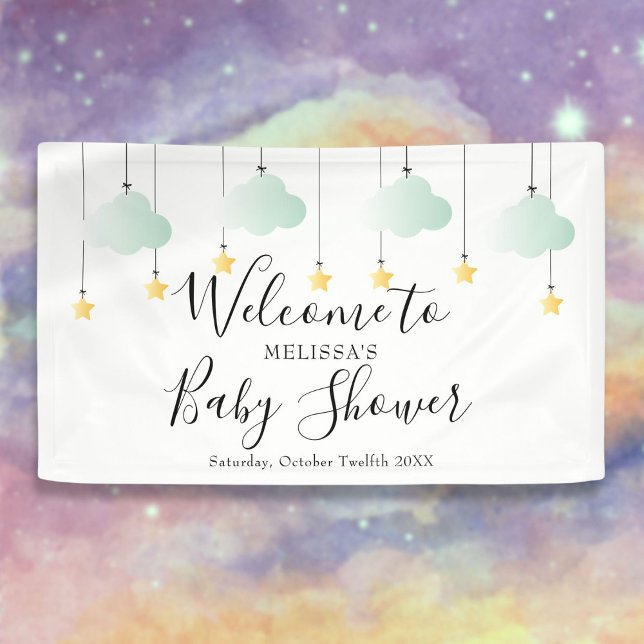 Twinkle Twinkle Neutral Baby Shower Welcome Banner (Twinkle Twinkle Neutral Baby Shower Welcome Banner)