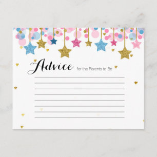Twinkle Twinkle Pink blue Advice Card Baby Shower