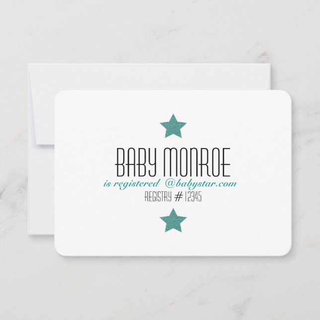 TWINKLE TWINKLE REGISTRY CARD-BABY SHOWER INVITATION (Front)