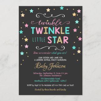 Twinkle Twinkle Star Baby Shower, Gender Reveal Invitation