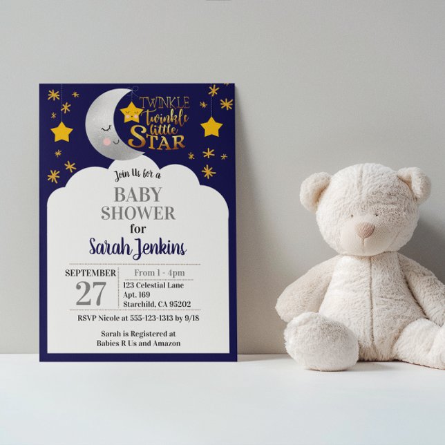 Twinkle Twinkle Star Baby Shower Invitation (Creator Uploaded)