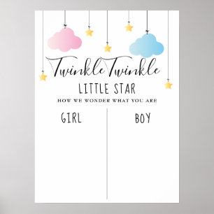 Twinkle Twinkle Star Gender Reveal Voting Sign