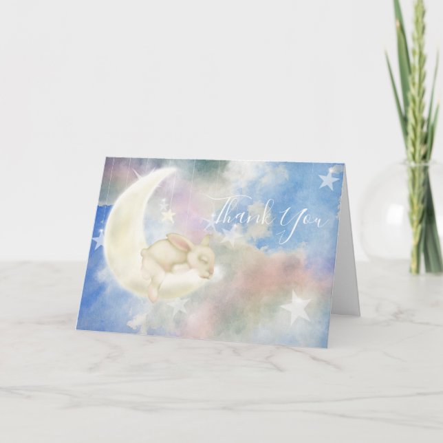 Twinkles Baby Bunny Sweet Dreams | Sky & Clouds Thank You Card (Front)