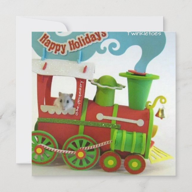 Twinkletoes on the Christmas Train Holiday Card (Front)