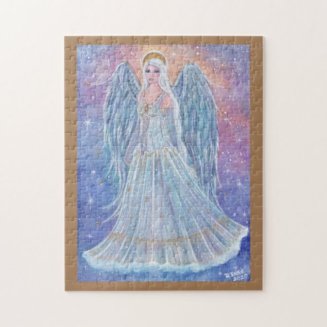 Twinkling angel holiday art by Renee Lavoie Jigsaw Puzzle (Vertical)